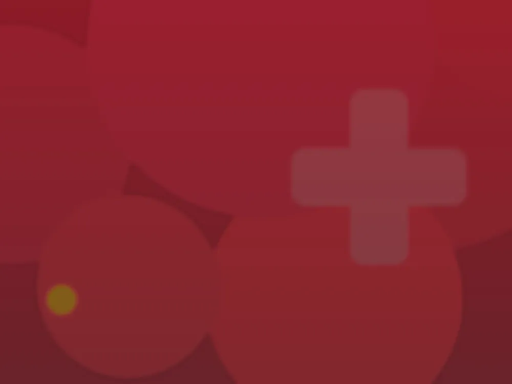 Dekoratives Motiv in den Rot- und Goldtönen der Hofapotheke
